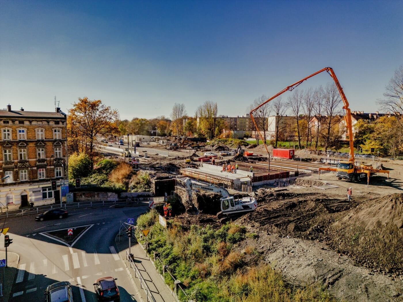 Chorzów Budowany wiadukt nad ul Florianska w Chorzowie