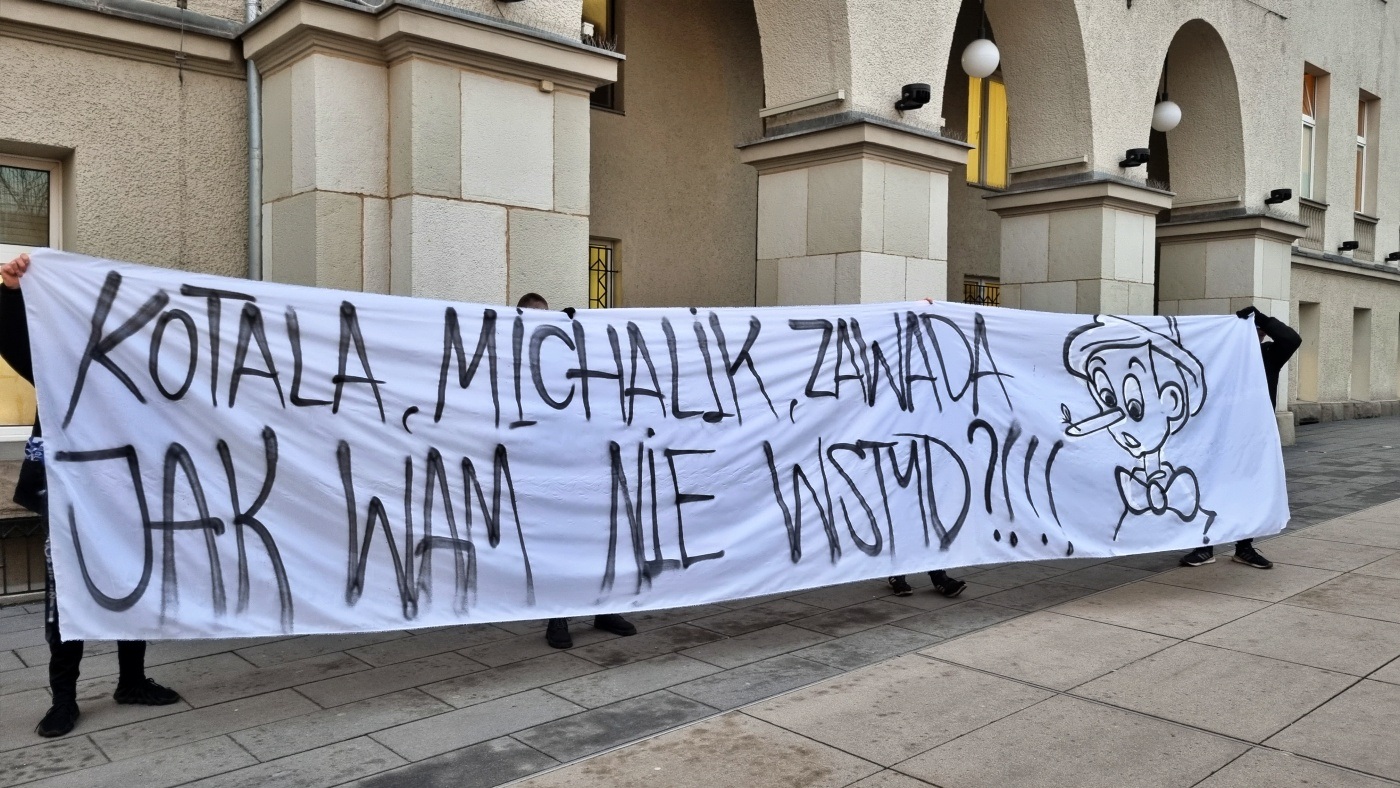 Demonstracja kibiców Ruchu Chorzów