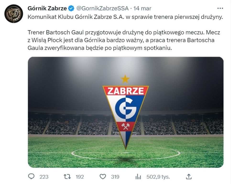 Komunikat Górnika Zabrze