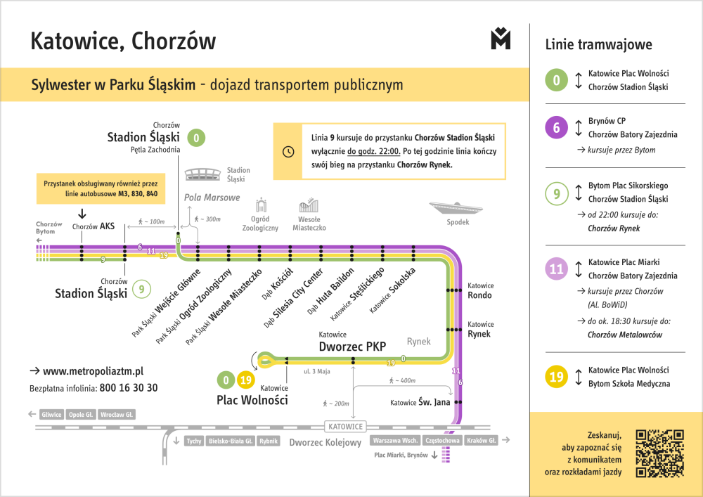 Komunikacja miejska na Sylwestra w Parku Śląskim