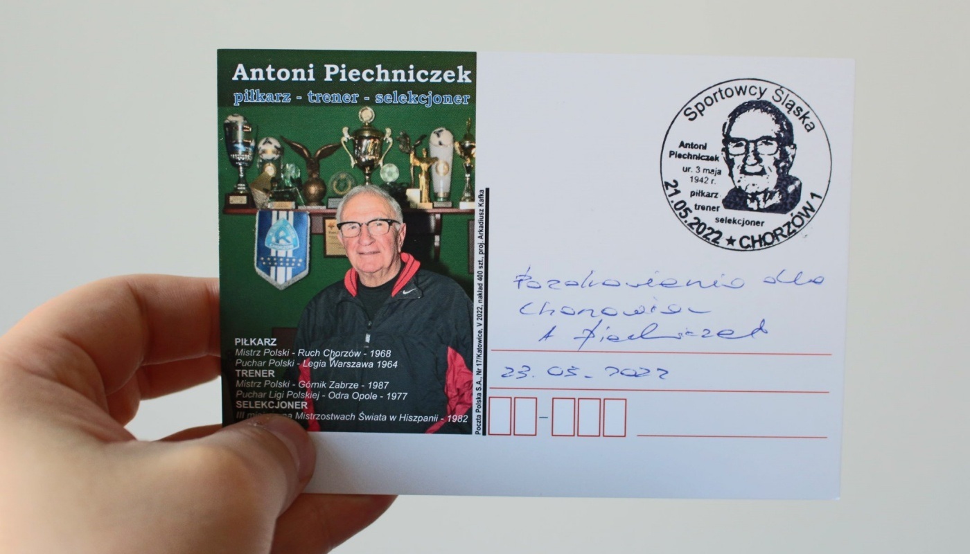 Pocztówka z Antonim Piechniczkiem
