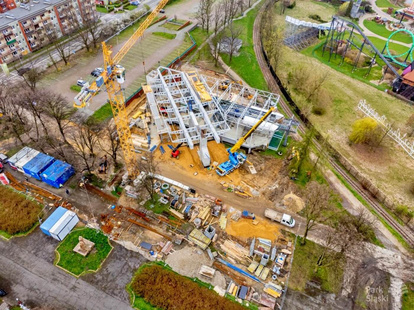 Postępy prac przy odbudowie drugiej linii Elki w Parku Śląskim 6