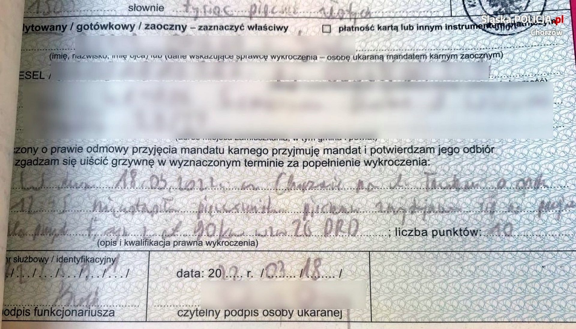 Chorzów mandat Chorzów mandat