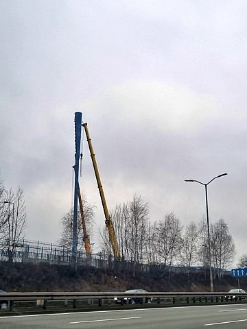 Chorzów Demontaż świeczki na stadionie Ruchu 1 Chorzów Demontaż świeczki na stadionie Ruchu 1