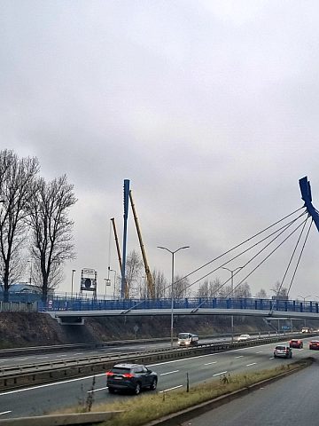 Chorzów Demontaż świeczki na stadionie Ruchu 3 Chorzów Demontaż świeczki na stadionie Ruchu 3