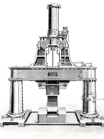 Muzeum Hutnictwa Rysunek konstrukcji mostowego młota parowego Muzeum Hutnictwa Rysunek konstrukcji mostowego młota parowego