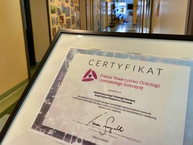 Certyfikat dla onkologii Certyfikat dla onkologii