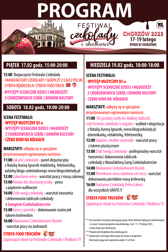 Program Festiwalu Czekolady i Słodkości