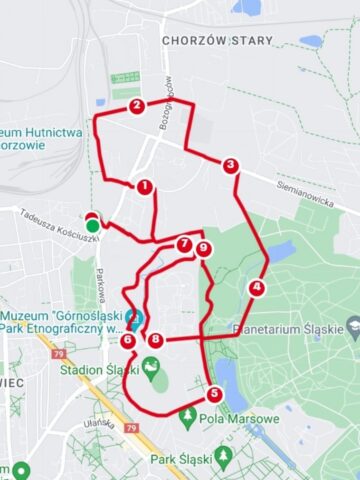 Chorzowska dycha trasa Chorzowska dycha trasa